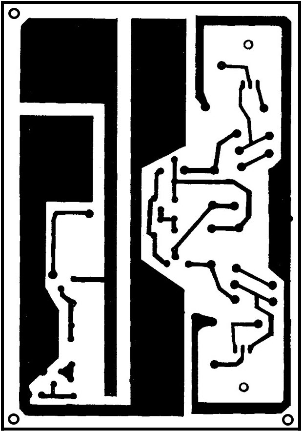 شکل 5 نقشه مدار چاپی سیستم جرقه زنی الکترونیکی