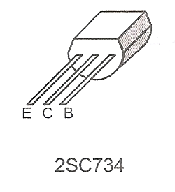 شکل ظاهری و ترتیب پایه های 2SC734