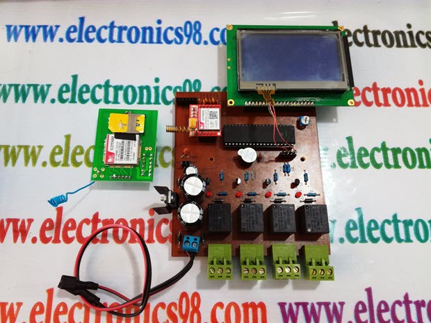 کنترل چهار وسیله برقی با صفحه نمایش لمسی و پیام کوتاه