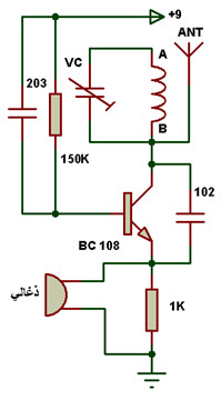 مدار نوسان ساز MW با ترانزیستور BC108