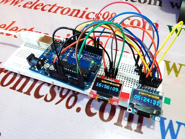 راه اندازی OLED رنگی و تک رنگ با ارتباط SPI و I2C توسط آردوینو
