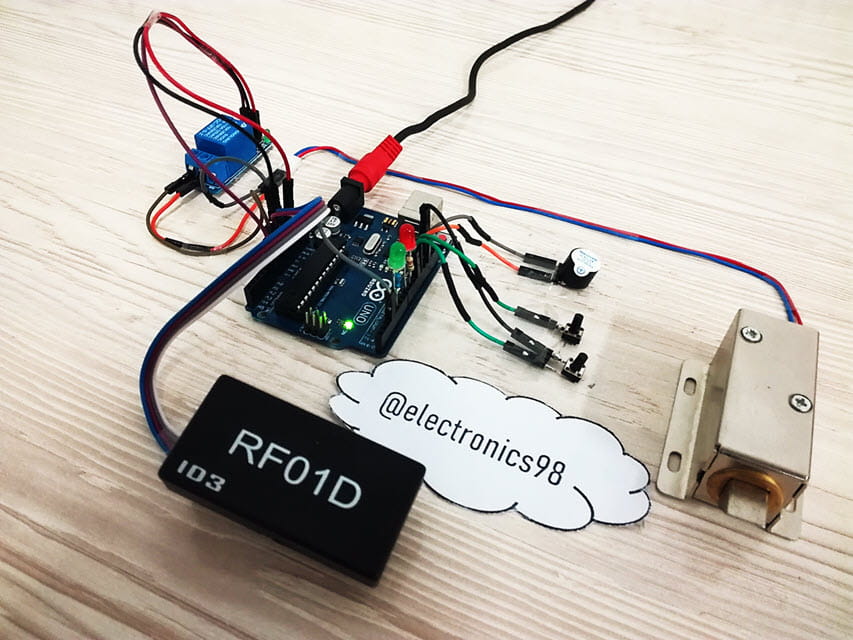 ساخت درب بازکن کارتی RFID با ماژول RF01D و آردوینو