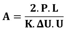 فرمول محاسبه سطح مقطع خطوط تکفاز