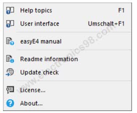 منوی Help در نرم افزار Easysoft 7